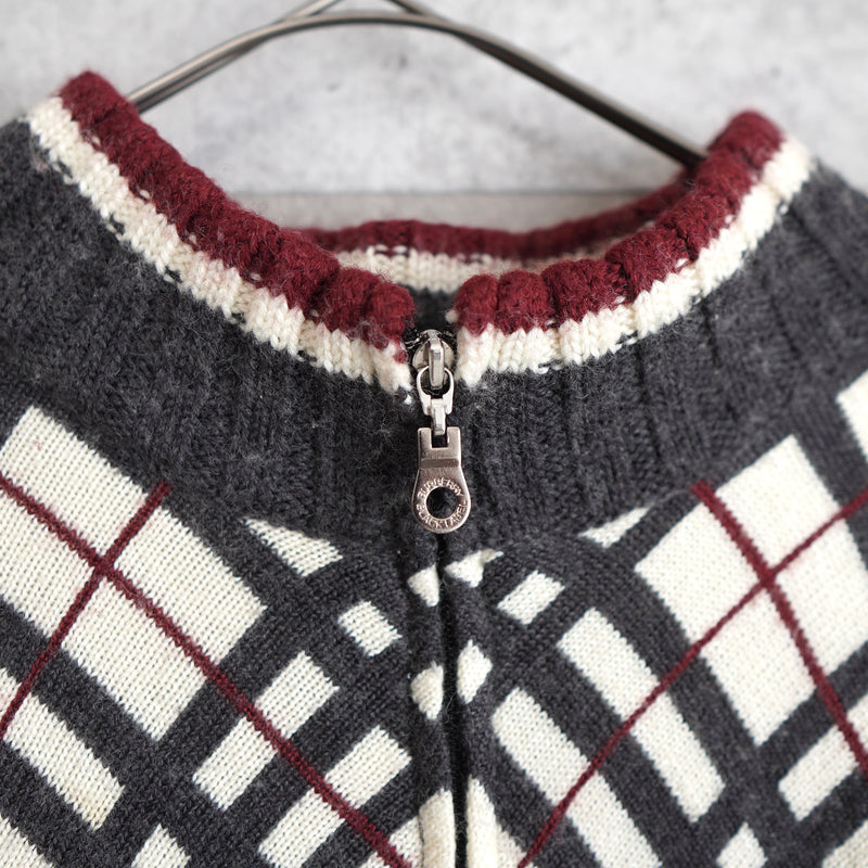 Nova Check Zip-up Sweater