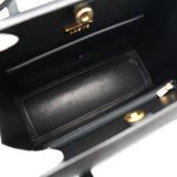 ロエベ ロゴ 自立型 レザー ハンドバッグ ブラック