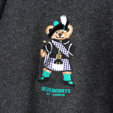 バーバリー ヴィンテージ テディベア 刺繍 ニット レディース グレー