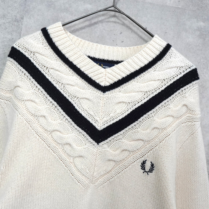 フレッド ペリー ロゴ チルデンニット アイボリー