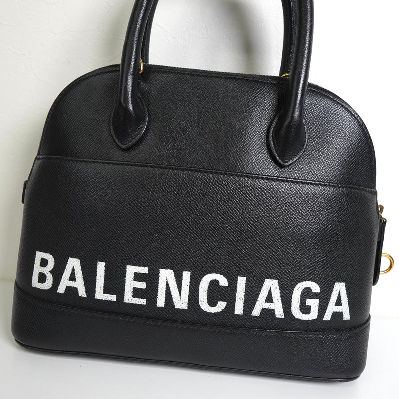 バレンシアガ ヴィル レザー 2way ハンドバッグ ショルダーバッグ ブラック