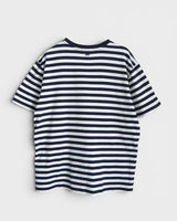 アミパリ アミ パリス ハートロゴ ボーダー Tシャツ ネイビー / ホワイト Lサイズ メンズ レディース