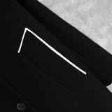 ジルサンダー レザー切り替え 変形 前立て ウールコート レディース ブラック / ホワイト