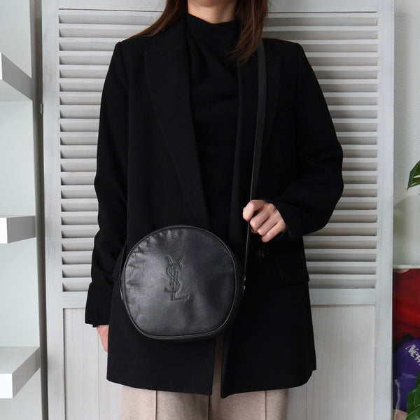 イヴ サンローラン ヴィンテージ YSLロゴ ショルダーバッグ ポシェット ブラック