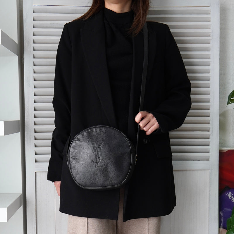 イヴ サンローラン ヴィンテージ YSLロゴ ショルダーバッグ ポシェット ブラック