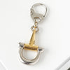Gucci Horsebit Keychain Charm in Silver and Gold