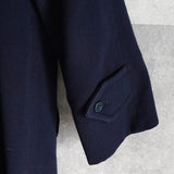 バーバリー ウール ステンカラーコート ネイビー