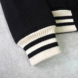 ヒステリックグラマー ガール ワッペン レザー切り替え ウール スタジャン ブラック