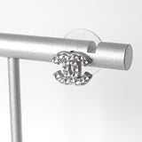 シャネル ココマーク ラインストーン ピアス シルバー