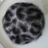 ヴィヴィアン ウエストウッド オーブ ヒョウ柄 アンゴラ モヘア ベレー帽 グレー