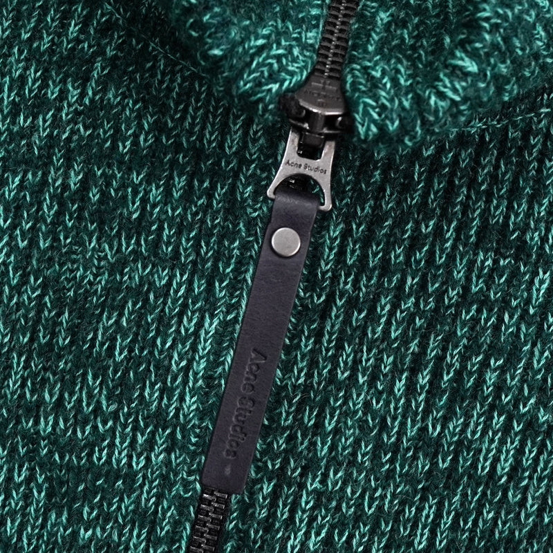 アクネ ストゥディオズ ハーフジップ ハイネック ニット グリーン