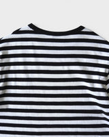 アクネ ストゥディオズ フェイスロゴ ボーダー Tシャツ ホワイト / ブラック