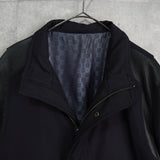 ジバンシィ パンチング フェイクレザー切り替え メンズ ナイロンジャケット ダークネイビー