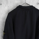 ストーンアイランド コンパスバッジ ハーフジップ ガーメントダイ スウェット ブラック メンズ