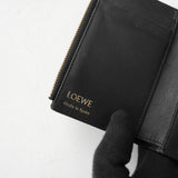 ロエベ リピートアナグラム レザー 二つ折り財布 ブラック