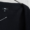 ステューシー Big Thermal Zip Shirt ワンポイントロゴ フルジップ サーマル ブラック メンズ