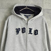 ポロ ラルフローレン フェルトロゴ フルジップ パーカー ライトグレー