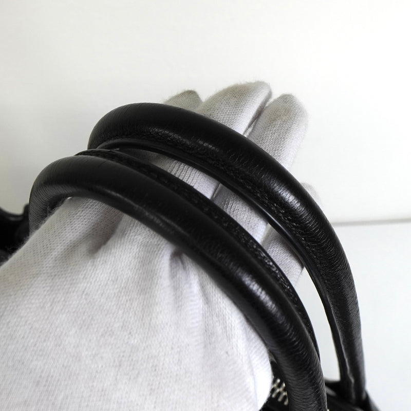 プラダ レザー ビジュー スタッズ 2way ハンドバッグ ショルダーバッグ ブラック