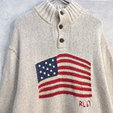 "Stars And Stripes" Half-button Sweater