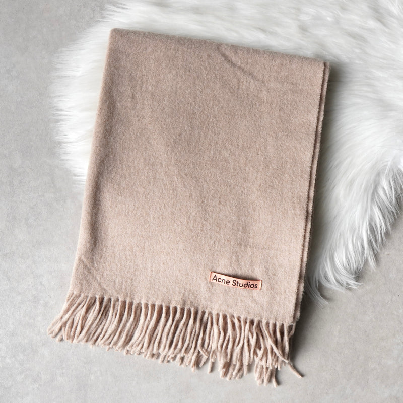 アクネ ストゥディオズ ウール ストール マフラー ピンクベージュ