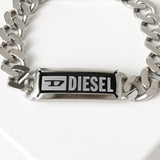 ディーゼル ロゴ プレート ステンレス チェーン ブレスレット シルバー メンズ 箱付き