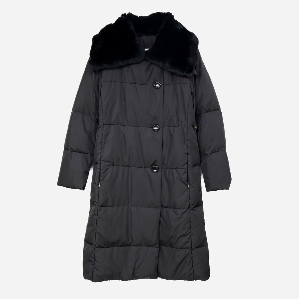 マックスマーラ ファー ダウンコート ブラック レディース