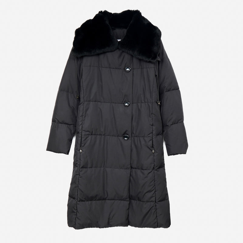 マックスマーラ ファー ダウンコート ブラック レディース