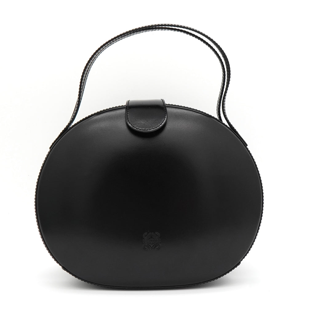 ロエベ アナグラム レザー ハンドバッグ ブラック