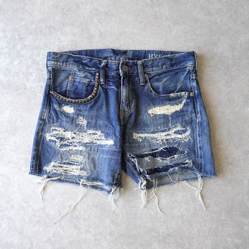 Damaged Short Denim Pants