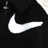 ナイキ ビッグ スウッシュロゴ ボアジャケット ブラック