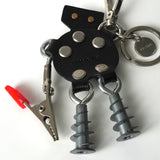 プラダ ロボット サフィアーノレザー キーリング キーホルダー チャーム ブラック