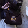 フェンディ マンマバケット スエード / レザー ワンショルダーバッグ ブラウン