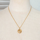 クレージュ ヴィンテージ ラウンド ロゴ ネックレス GP ゴールド