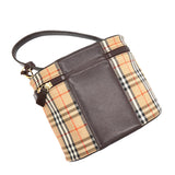 バーバリー ノバチェック キャンバス / レザー バニティバッグ ベージュ レディース