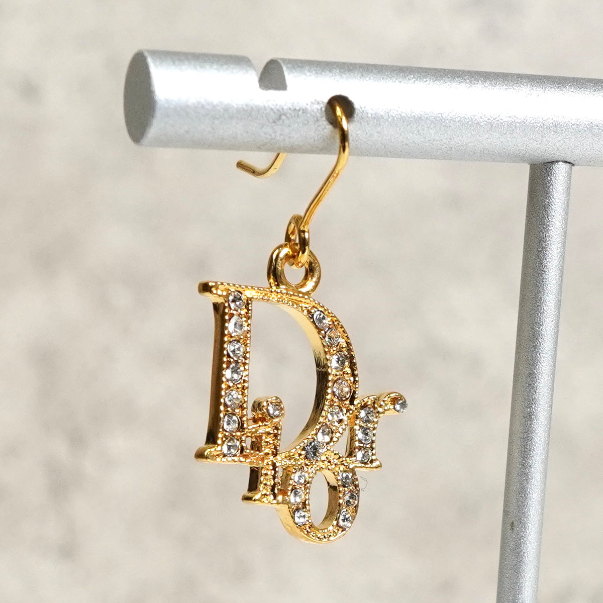 ◇ディオール◇GP×ラインストーン/ジャディオール/ビー/ピアス/ブランド クリスチャンディオール Diorロゴ ピアス(両耳用) GP×ライン