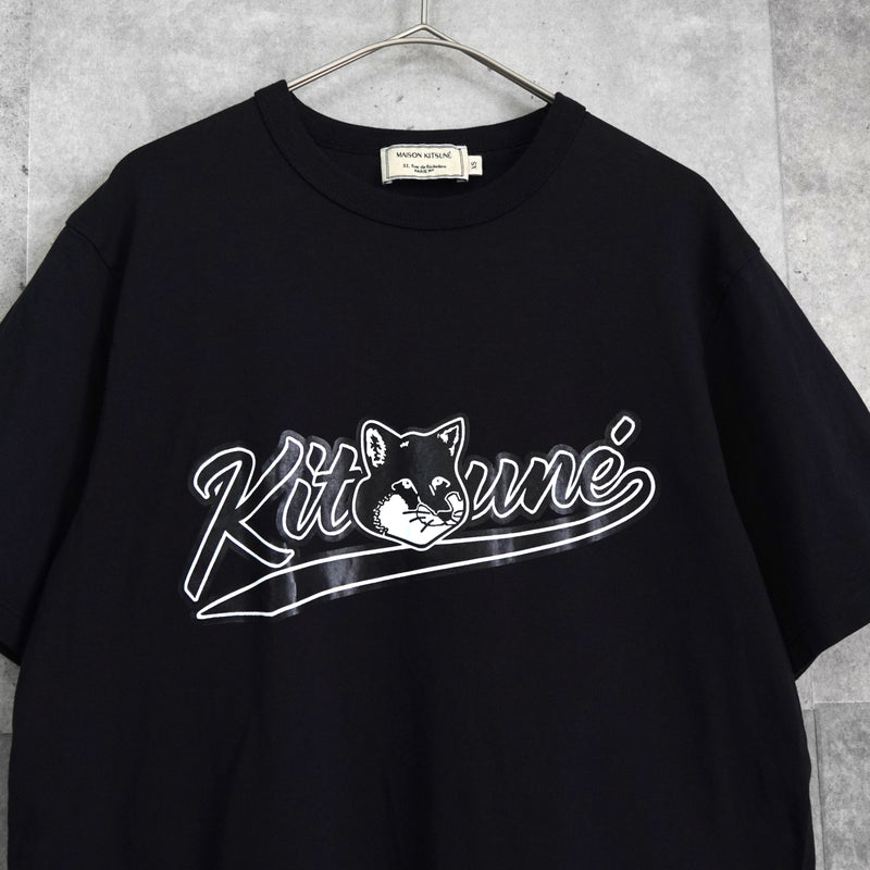 メゾン キツネ カレッジロゴ Tシャツ ブラック