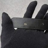 セリーヌ ヴィンテージ サルキー 輪馬車 GP バックル クロコ レザー ベルト ブラック / ゴールド レディース