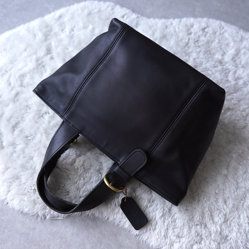 Vintage Black Leather Hand Bag