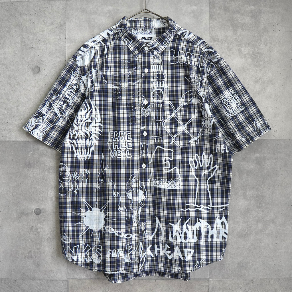 Palace Paint Check Short Sleeve Shirt, Blue