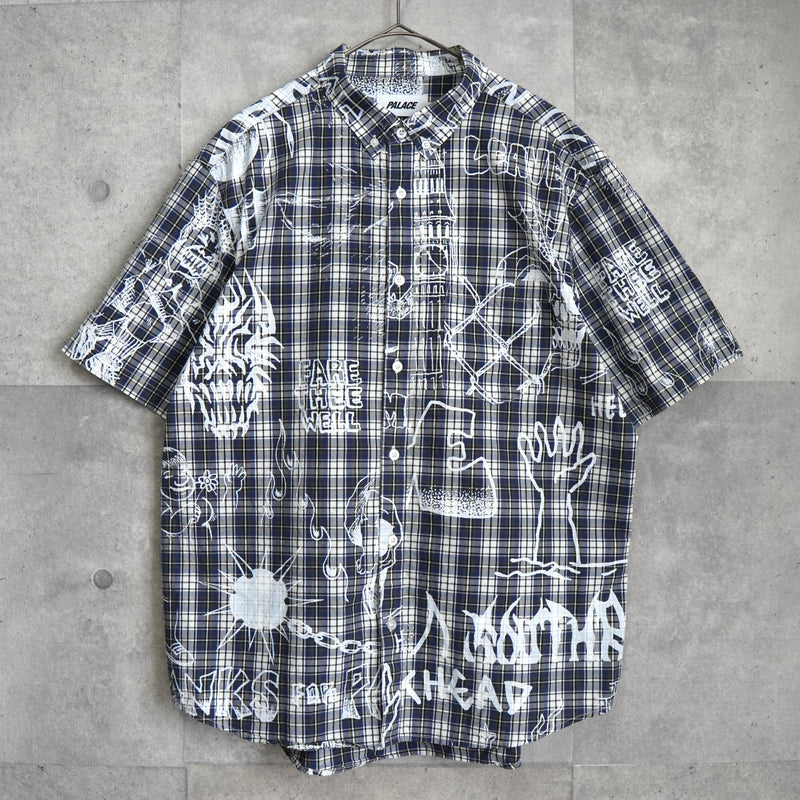 Palace Paint Check Short Sleeve Shirt, Blue