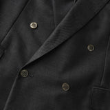 バーバリー ヴィンテージ ホースロゴ ボタン モヘア混紡 ダブル テーラドジャケット グレー