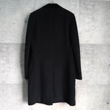 ジョンローレンスサリバン ベロア襟 アンゴラ ウール チェスターコート ブラック