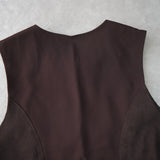 1990's Logo Embroidery Suede Leather Vest Made in Italy