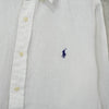 Polo Ralph Lauren 徽标刺绣亚麻白色长袖衬衫