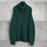 アクネ ストゥディオズ ハーフジップ ハイネック ニット グリーン