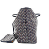 ゴヤール サンルイPM PVC / レザー トートバッグ ネイビー