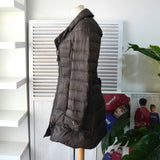 バーバリー 金ボタン ダウンジャケット ダウンコート ブラウン