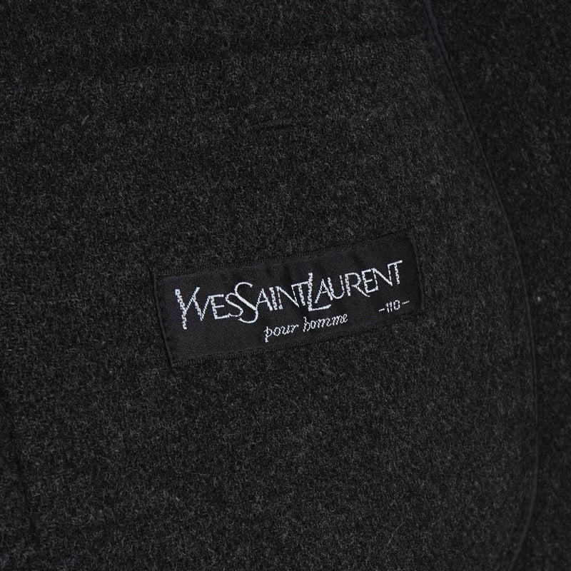 イヴサンローラン ヴィンテージ ウールコート ミドルコートチャコールグレー