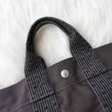 Hermes Foult PM Canvas Handbag Black/Grey