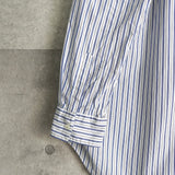 プレイ コムデギャルソン ハートロゴ ストライプ柄 長袖シャツ ブルー / ホワイト